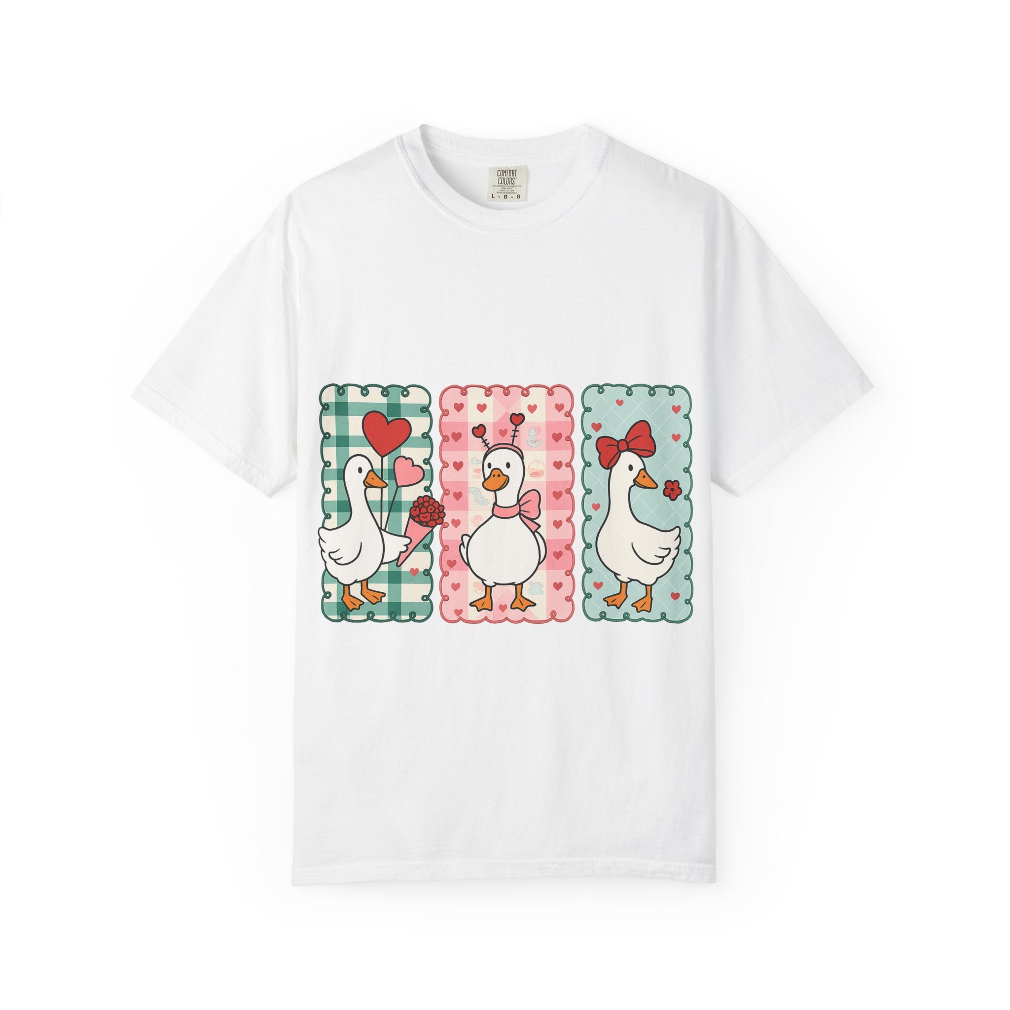 Cute Goose Trio T-Shirt — Whimsical Farm Animal Graphic Tee